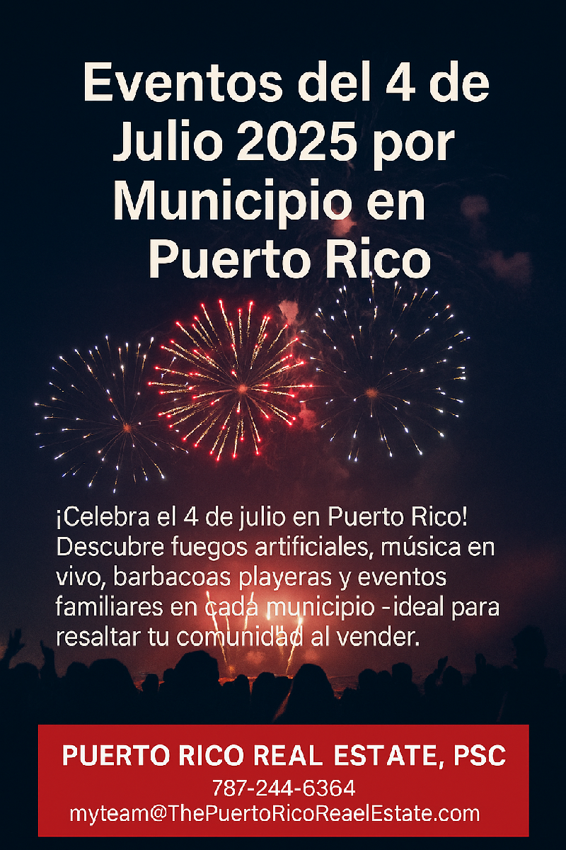 Eventos del 4 de julio 2025 por municipio en Puerto Rico